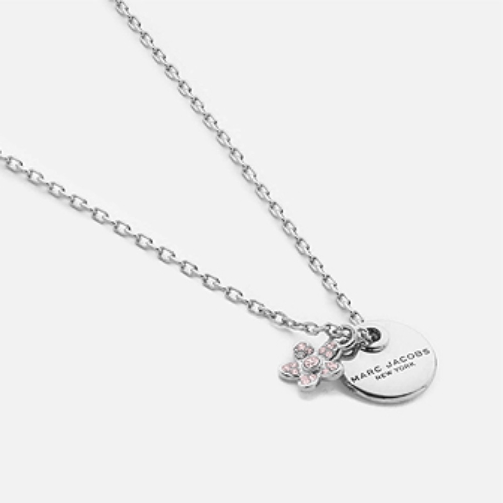 Marc Jacobs Coin Crystal Flower Pendant Necklace